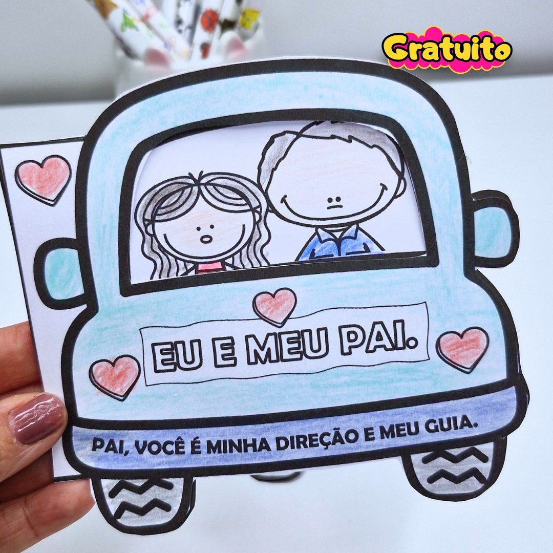 Cartão Carrinho dia dos Pais