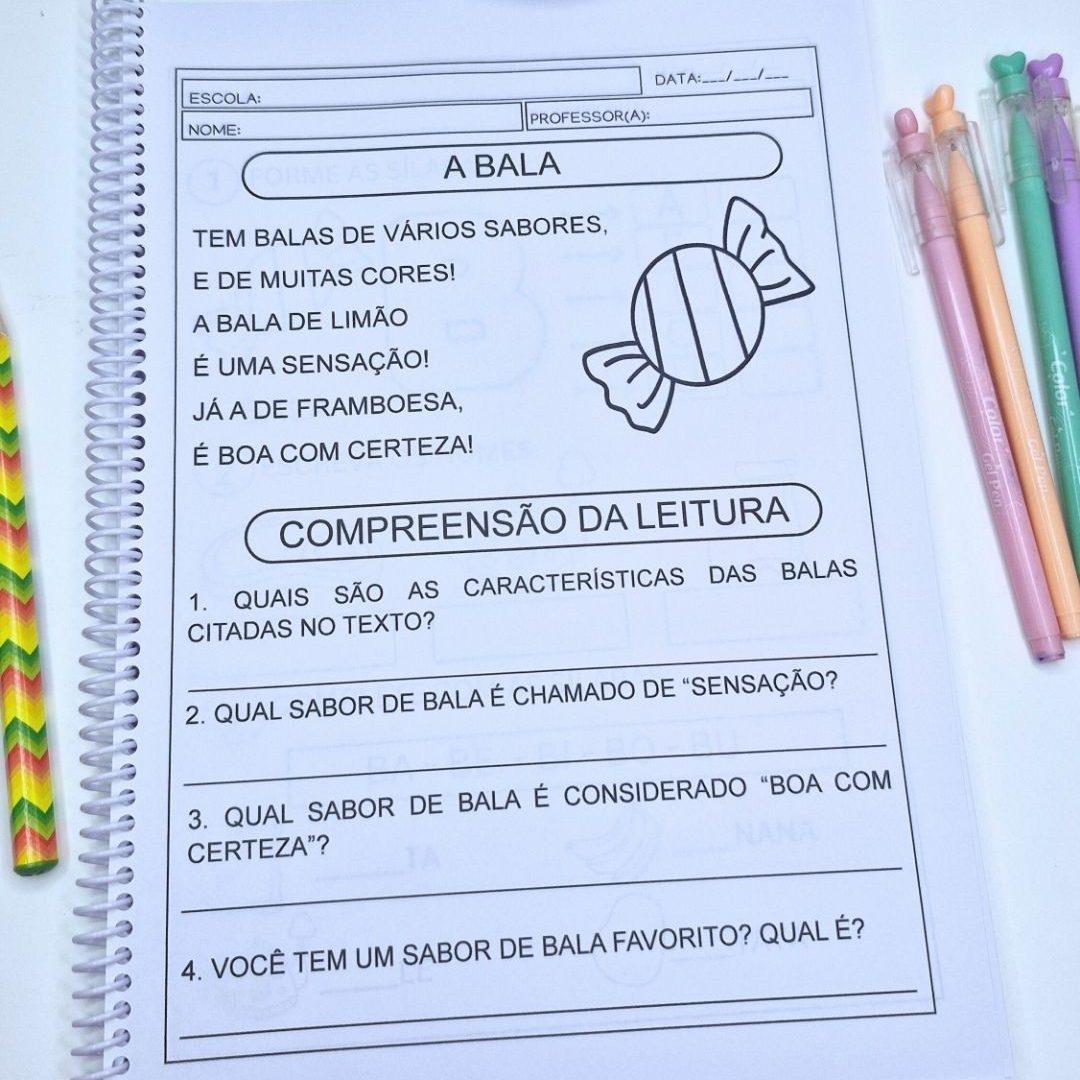 Atividades Sílabas Simples com Pequenos Textos