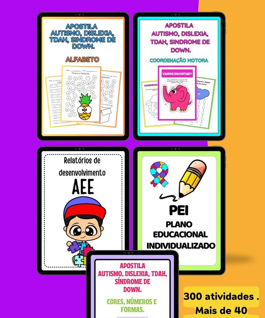 Combo Educação especial- PEI, Relatório e jogos