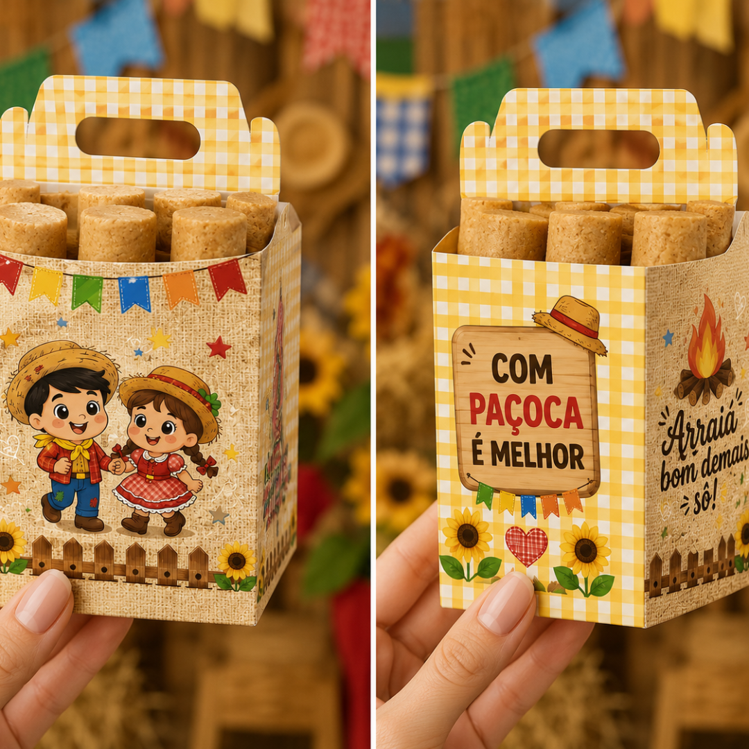 Lembrancinha festa junina - Caixinha pra paçoca